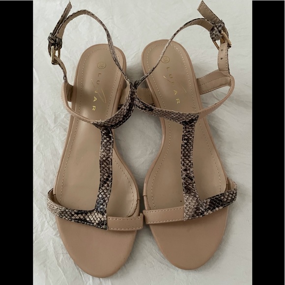 LUMAR Snake Skin Design Sandals. - Picture 1 of 9